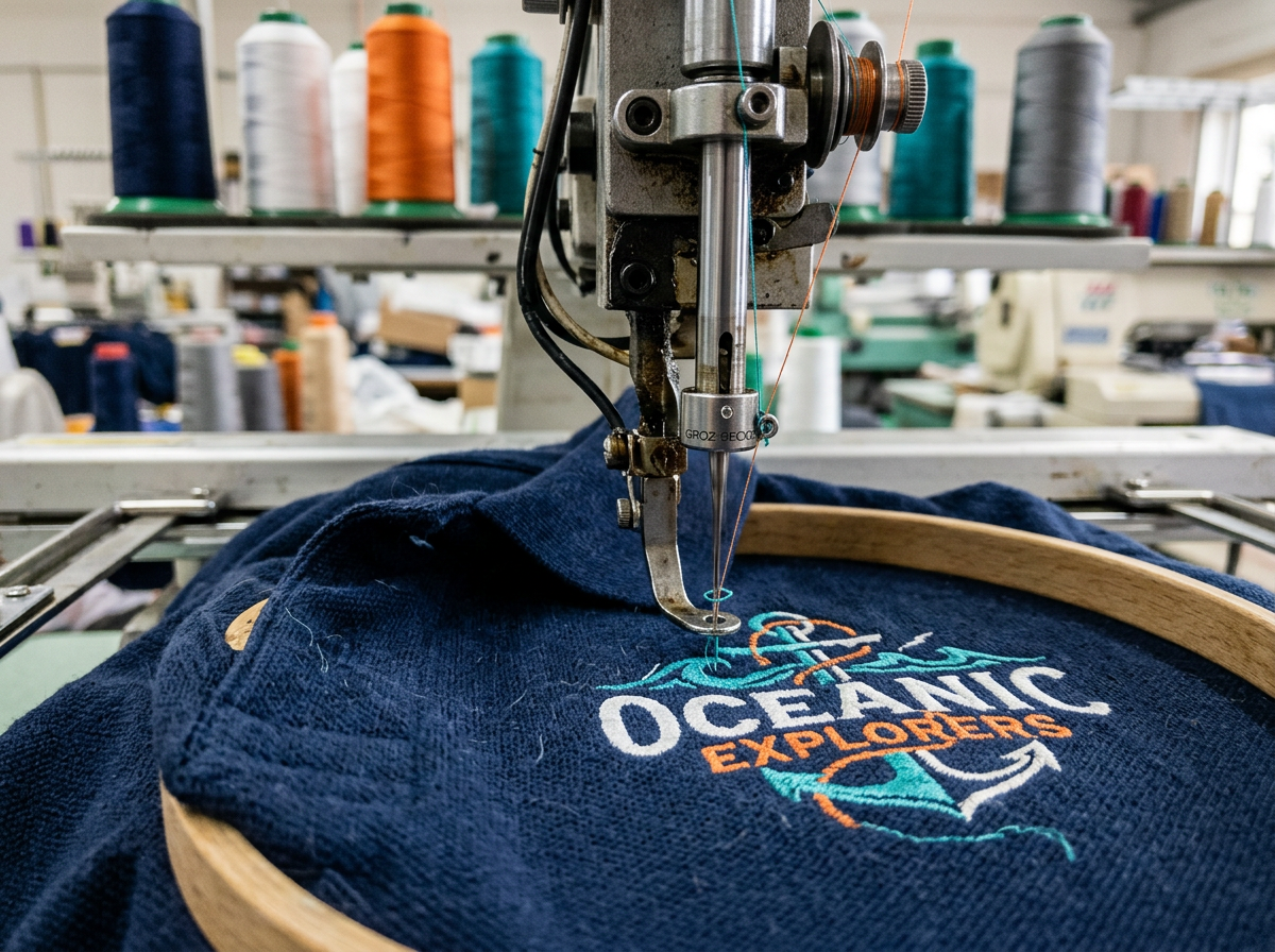 Custom embroidery in progress